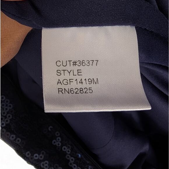 Tadashi Shoji Navy Paillette Floral Sequin Lace Sheath Cocktail Dress, size 8 - Picture 10 of 10